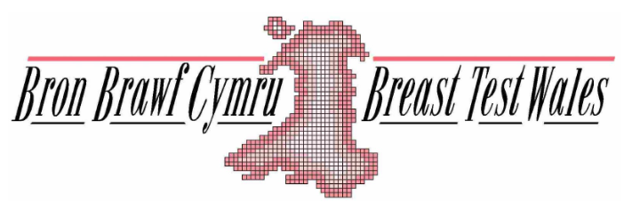 Bilingual Breast Test Wales logo with pink and white background 